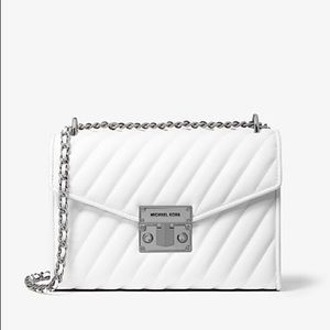 Michael Kors Medium Rose Flap Shoulder Bag in Optic White (35T0SXOL2U)